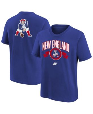 Nike - Big Boys and Girls Royal New England Patriots Rewind Front Back Essential T-Shirt