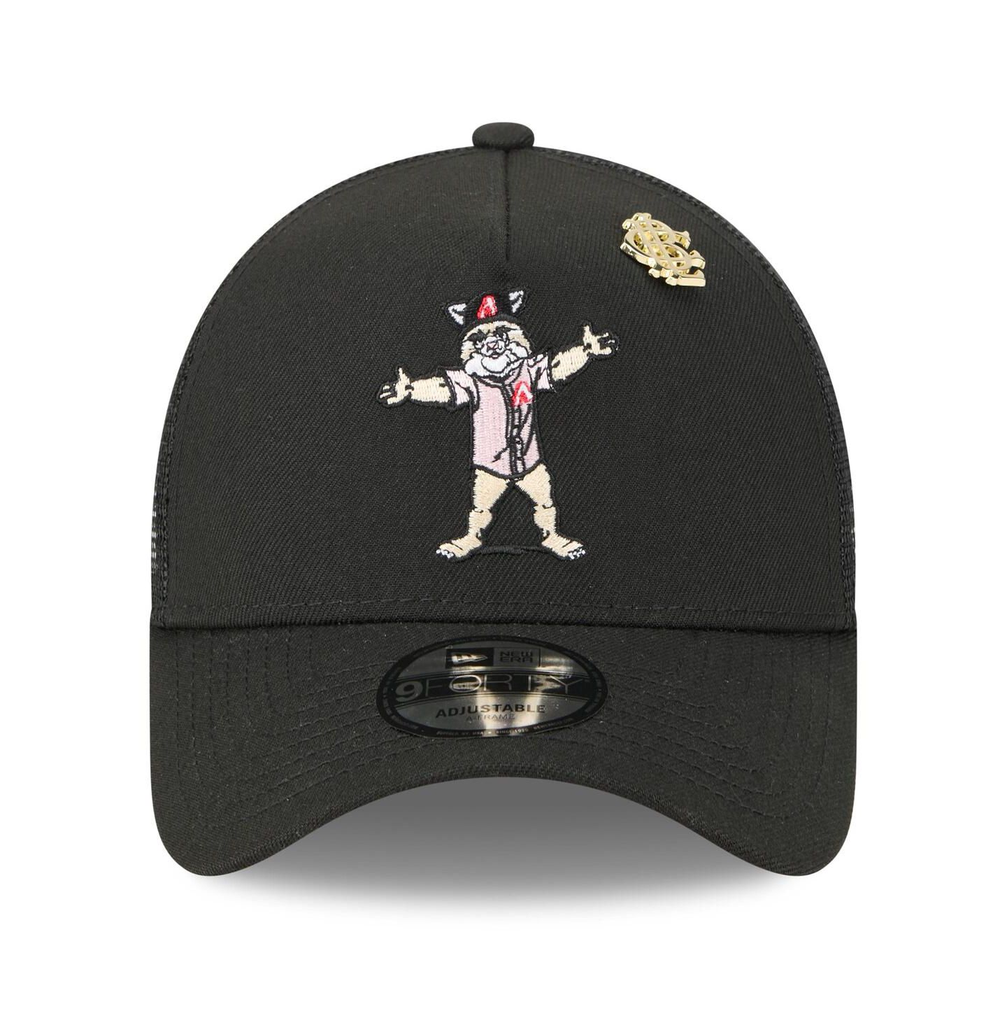 Мужская кепка New Era Black Arizona Diamondbacks 2025 Big League Chew A-Frame 9FORTY Adjustable Trucker Hat — фото 5