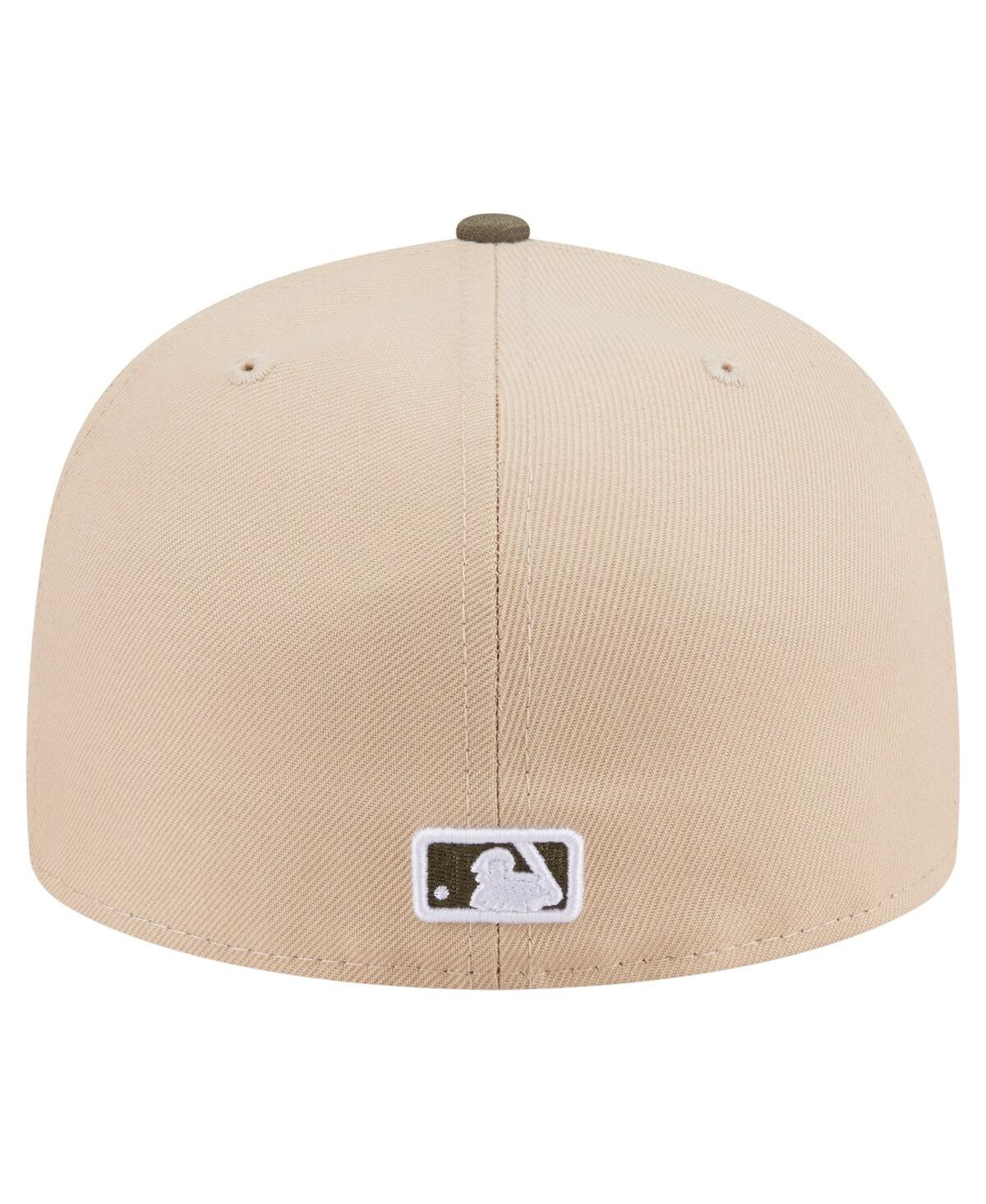 New Era Men's Light Beige/olive New York Yankees Two-tone Color Pack A-frame 59fifty Fitted Hat In Multi