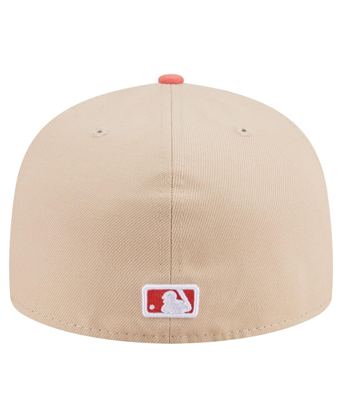 New Era Men's Light Beige/coral San Francisco Giants Two-tone Color Pack A-frame 59fifty Fitted Hat