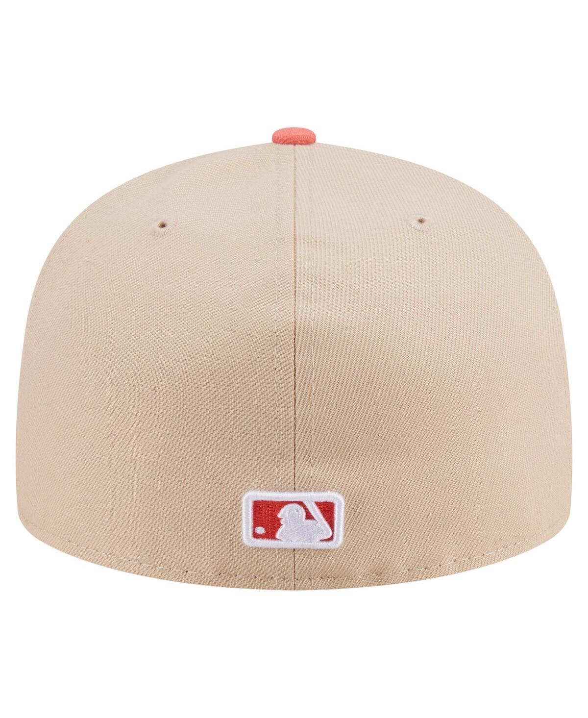 New Era Men's Light Beige/coral Toronto Blue Jays Two-tone Color Pack A-frame 59fifty Fitted Hat
