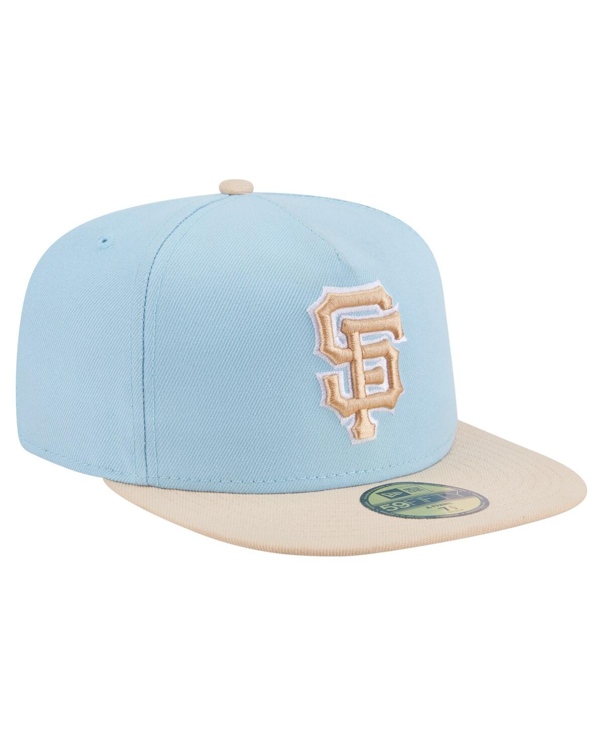 New Era Men's Light Blue/cream San Francisco Giants Two-tone Color Pack A-frame 59fifty Fitted Hat In Blue