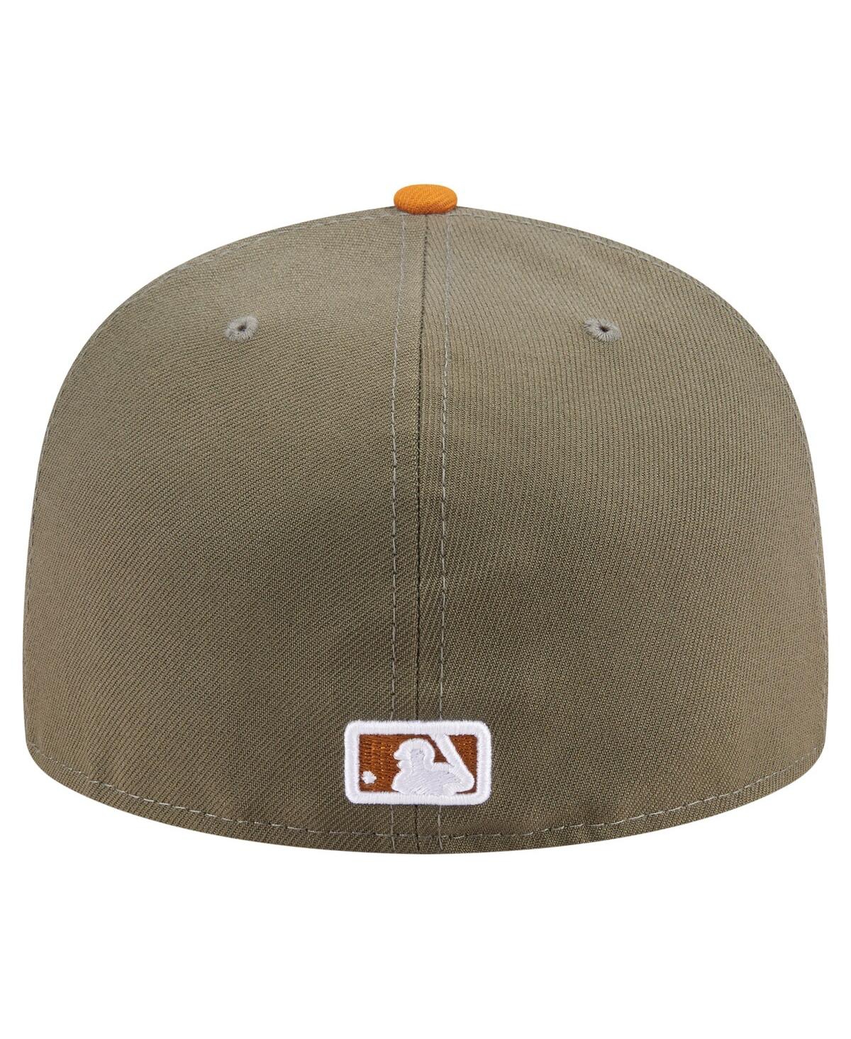 New Era Men's Olive/orange St. Louis Cardinals Two-tone Color Pack A-frame 59fifty Fitted Hat
