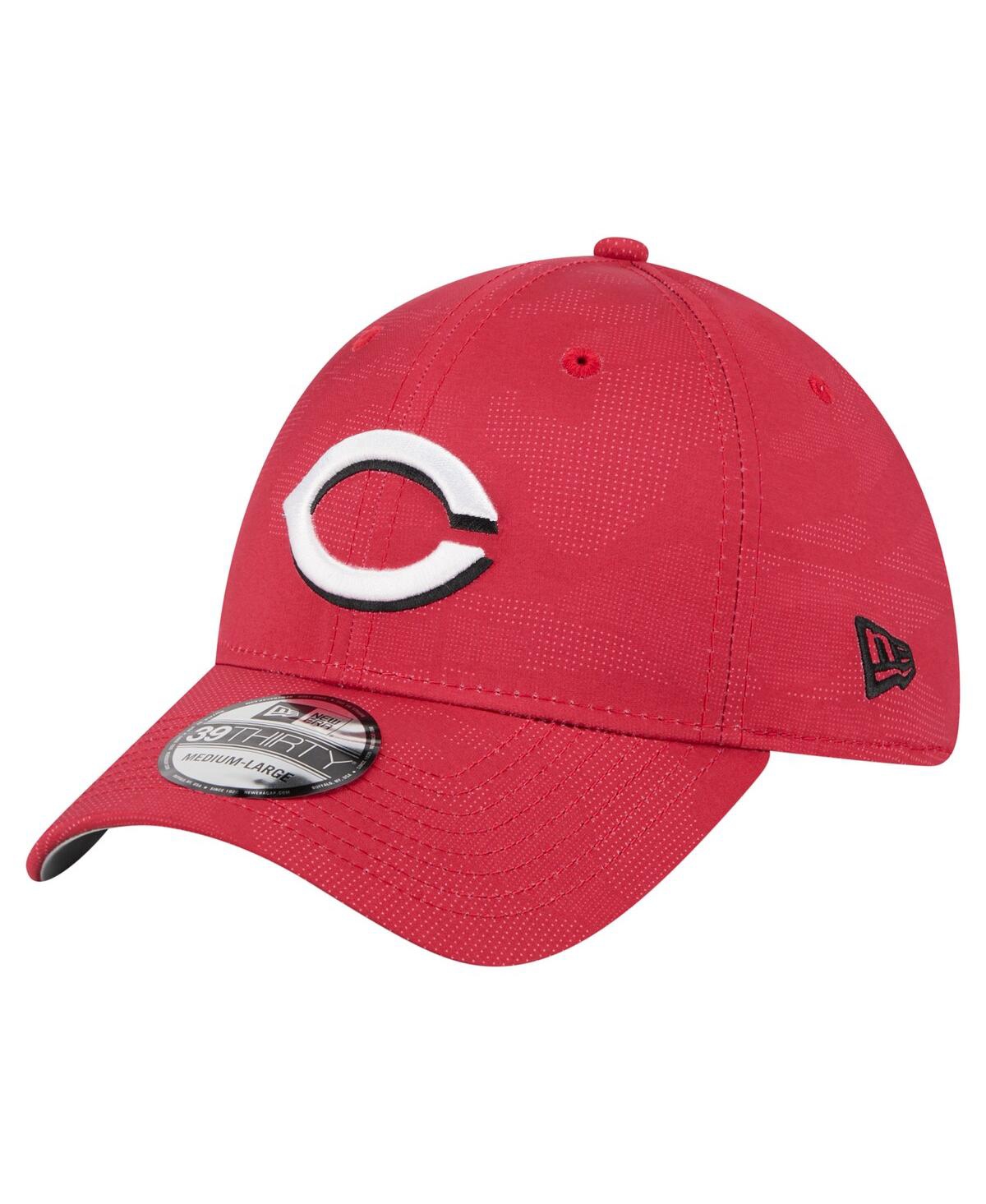 New Era Men's Red Cincinnati Reds Tonal Camo 39thirty Flex Hat In Red