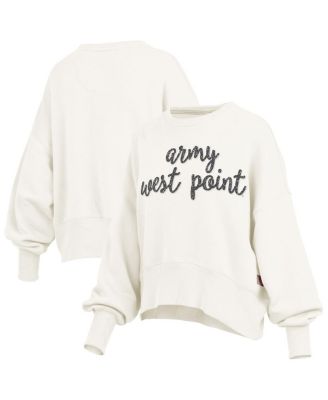 Pressbox - Women's Cream Army Black Knights Oversized Chelsea Waist Length Pullover Sweatshirt