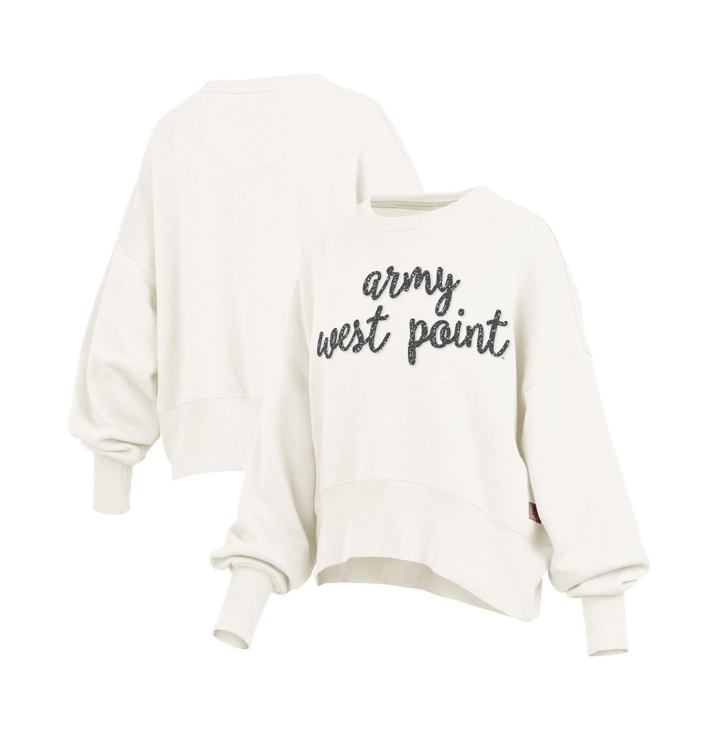 Женский свитшот Pressbox Cream Army Black Knights Oversized Chelsea Waist Length Pullover — фото 1