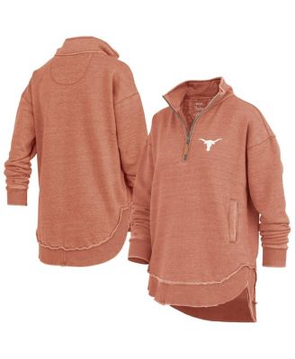 Pressbox - Women's Burnt Orange Texas Longhorns Northfork Sojourn Poncho Quarter-Zip Sweatshirt
