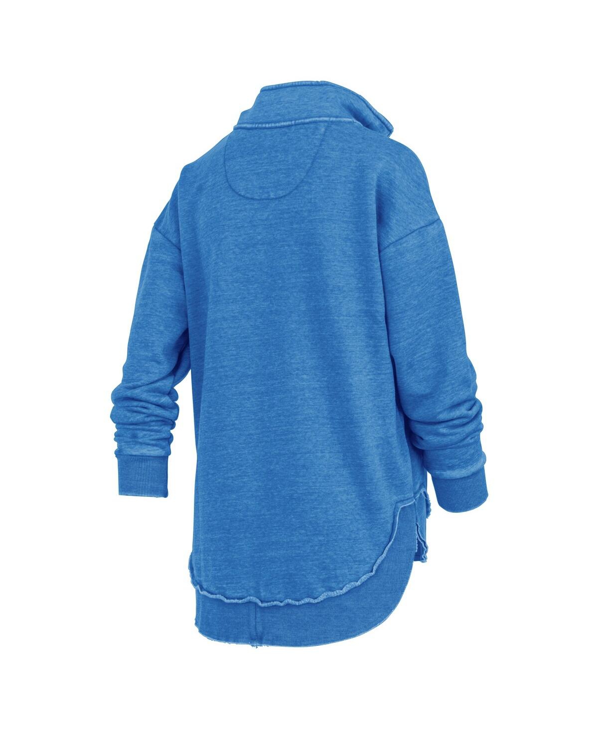 Pressbox Royal Pitt Panthers Northfork Sojourn Poncho Quarter-zip Sweatshirt In Blue