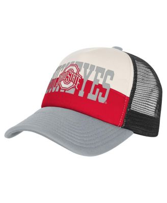 Outerstuff - Big Boys and Girls Scarlet/Cream Ohio State Buckeyes Modern Fan Trucker Adjustable Hat