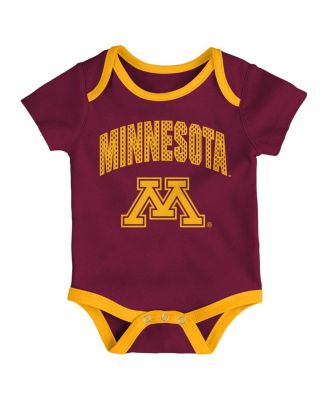 Baby Boys and Girls 3-Pack Minnesota Golden Gophers All Day Play Bodysuit Set