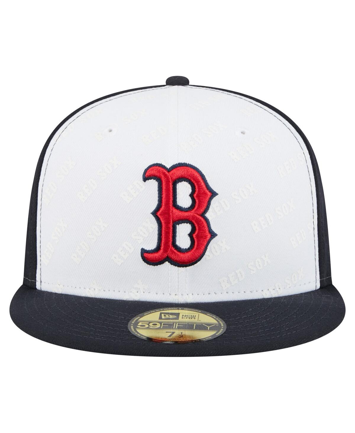 New Era Men's White/navy Boston Red Sox Repeat 59fifty Fitted Hat In Multi