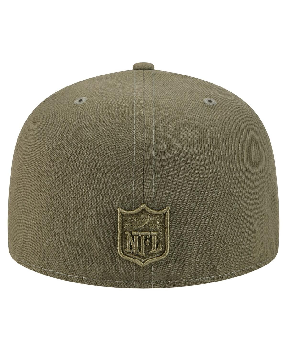 New Era Men's Olive Philadelphia Eagles Color Pack A-frame 59fifty Fitted Hat In Green