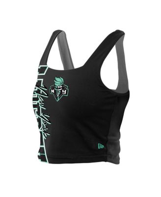 New Era - Women's Black/Gray New York Liberty Reversible Cropped Sport Classics Tank Top