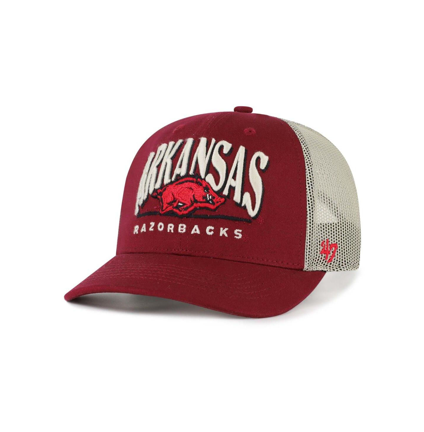Мужская кепка '47 Brand Cardinal Arkansas Razorbacks Arid Adjustable Trucker Hat — фото 1