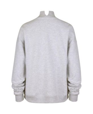 Women's Heather Gray New York Jets Vantage Mock Neck Pullover Sweatshirt