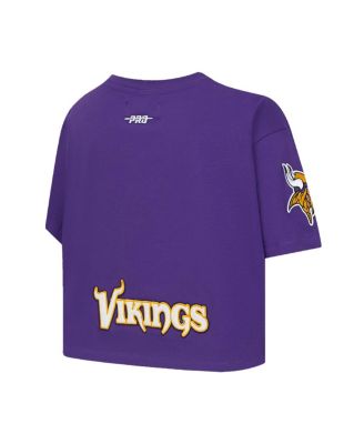 Women's J.J. McCarthy Purple Minnesota Vikings Player Name Number Cropped Boxy T-Shirt