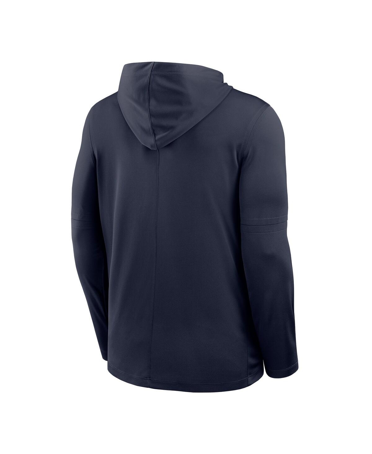 Nike Men's Navy Byu Cougars 2025 Sideline Dri-fit Long Sleeve Hoodie T-shirt In Black