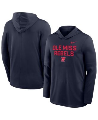 Nike - Men's Navy Ole Miss Rebels 2025 Sideline Dri-FIT Long Sleeve Hoodie T-Shirt