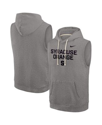 Nike - Men's Heather Gray Syracuse Orange Sleeveless Pullover Hoodie