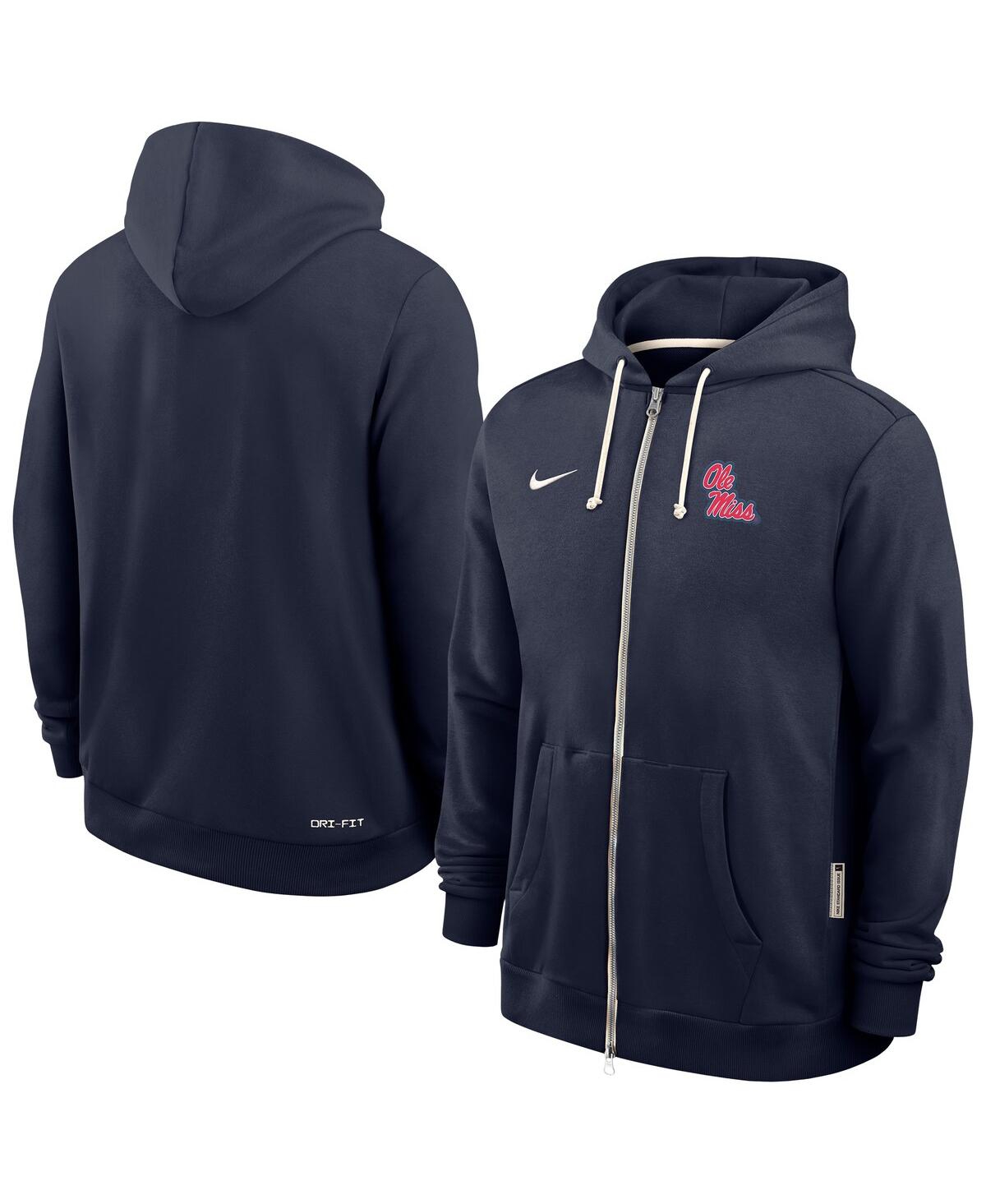 Nike Men's Navy Ole Miss Rebels 2025 Sideline Performance Full-zip Hoodie In Blue