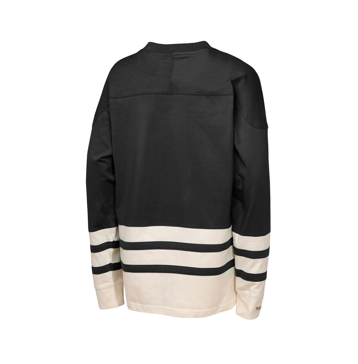 Детская футболка Mitchell & Ness Black Boston Bruins Chainstitch Heavyweight Long Sleeve — фото 2