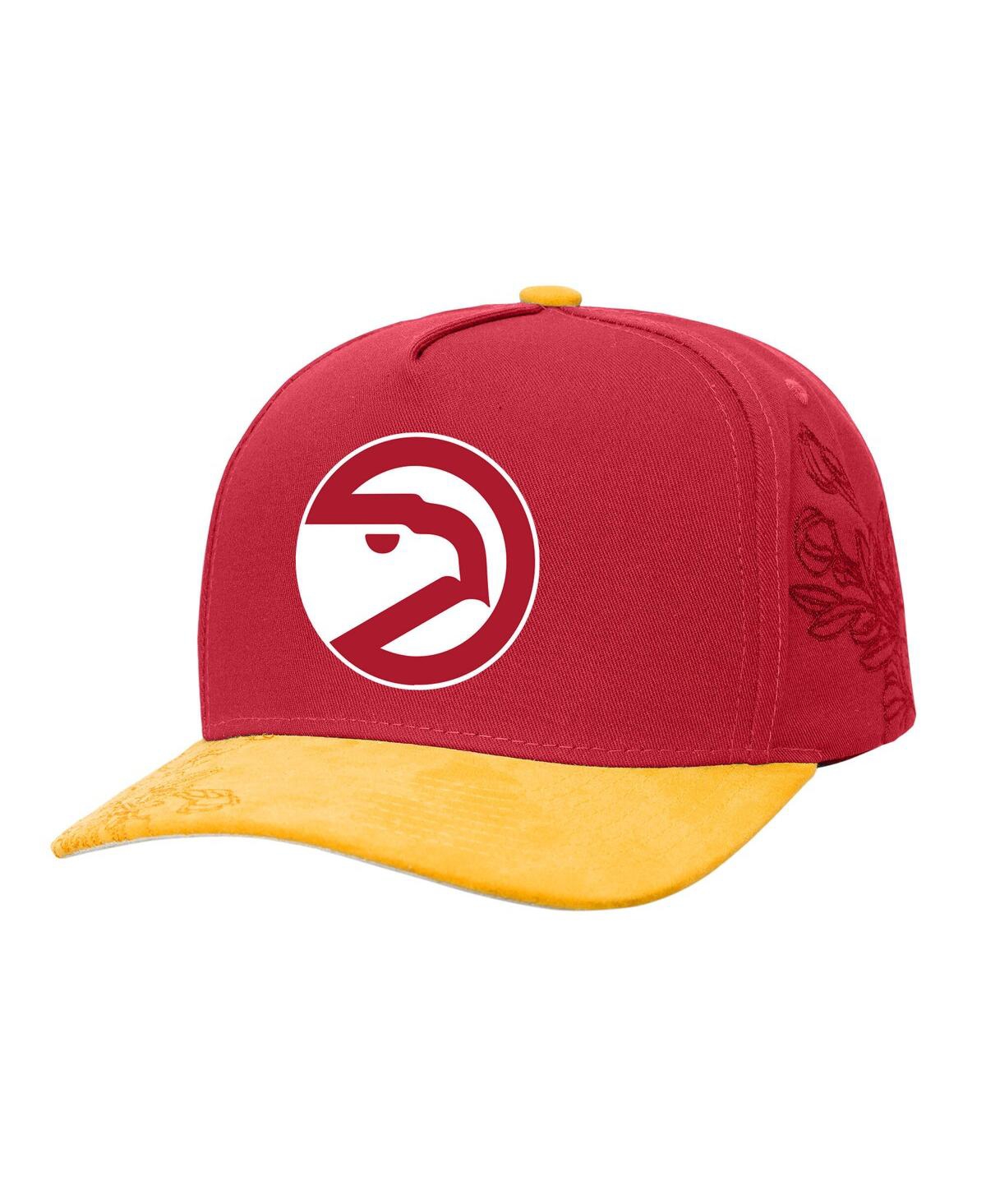 Mitchell & Ness Men'sâ Red/yellow Atlanta Hawks May Flowers Adjustable Hat In Multi