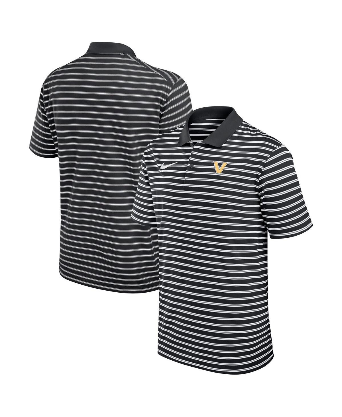 Nike Men's Black Vanderbilt Commodores Victory Stripe Performance Polo Shirt In Black