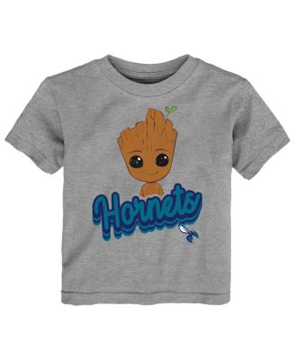 Toddler Heather Gray Charlotte Hornets 2-Piece Guardians Of The Galaxy T-Shirt Set