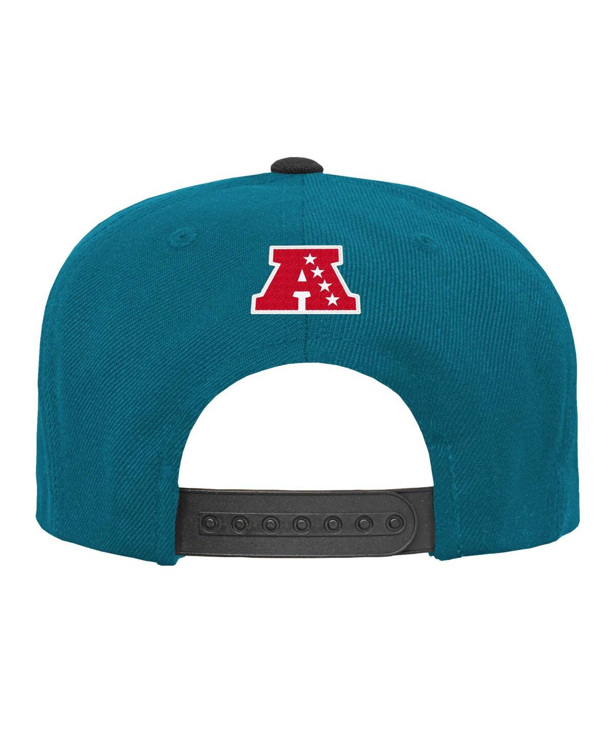 Outerstuff Big Boys And Girls Teal/black Jacksonville Jaguars Lock Up Flat Brim Snapback Hat In Green