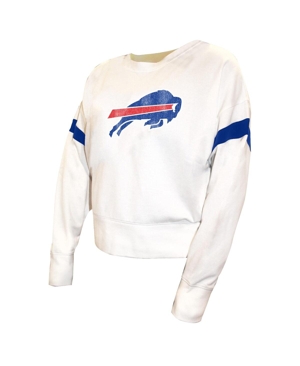 Fanatics Women's White Buffalo Bills Plus Size Fleece Pullover Sweatshirt In Blue