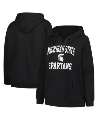 Champion - Women's Black Michigan State Spartans Plus Size Heart Soul Notch Neck Pullover
