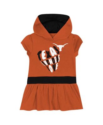Girls Toddler Texas Orange Texas Longhorns Team Love French Terry Hoodie Dress