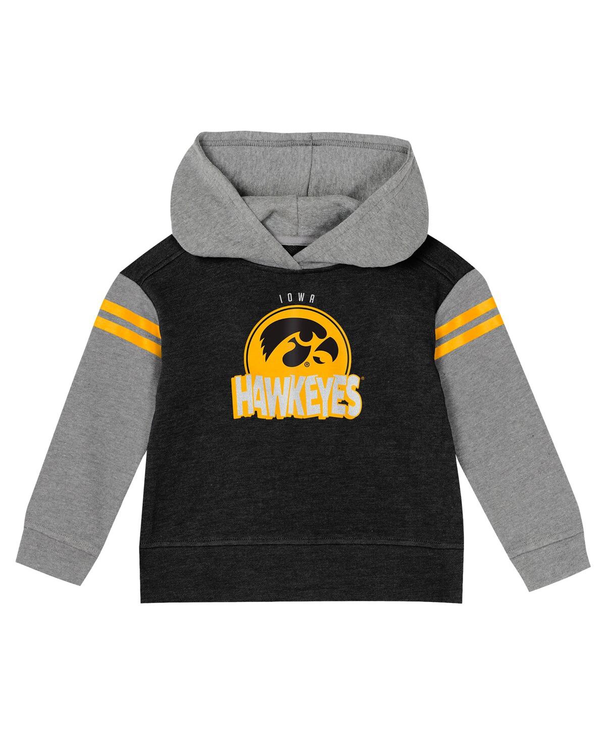 Outerstuff Girls Preschool 2-piece Black Iowa Hawkeyes Preschool Clubhouse Pullover Hoodie And Legging Set In Gray