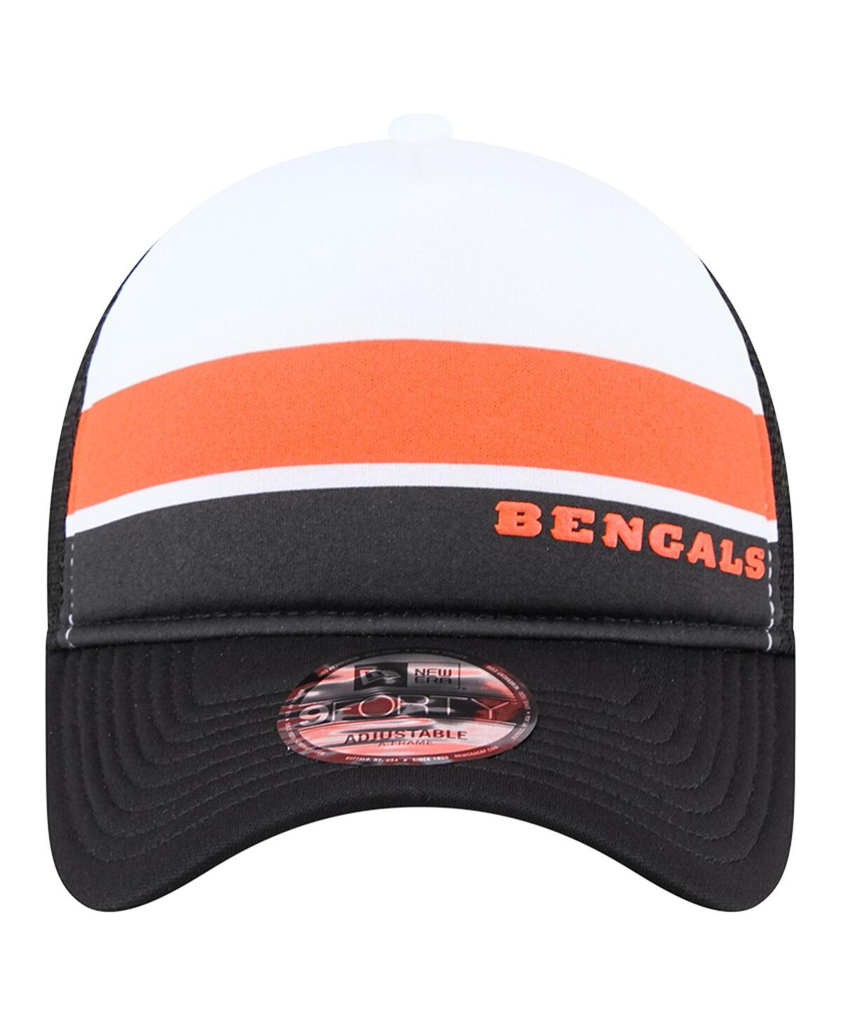 New Era Preschool Black Cincinnati Bengals Sport Night Color Block 9forty A-frame Trucker Adjustable Hat In Multi