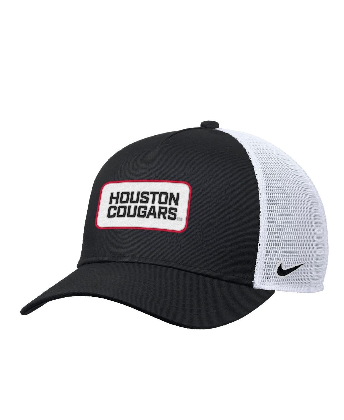 Nike Men's Black Houston Cougars 2025 On-field Rise Trucker Adjustable Hat In Black