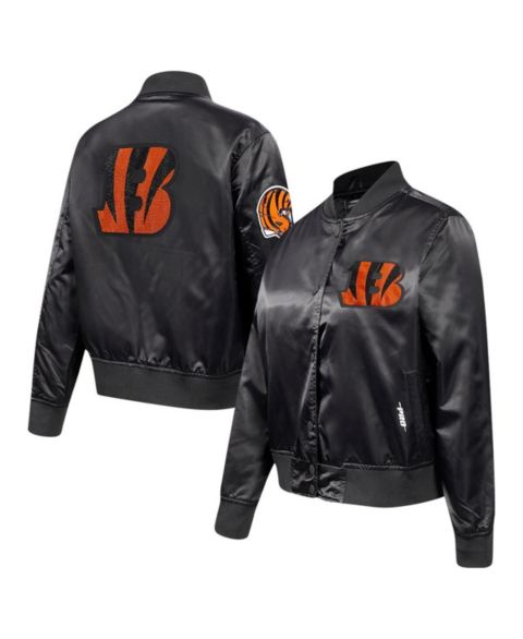Женские куртки Pro Standard Women's Black Cincinnati Bengals Jeweled Satin Full-Snap Jacket