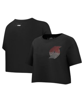 Pro Standard - Women's Black Portland Trail Blazers Jewels Boxy Cropped T-Shirt