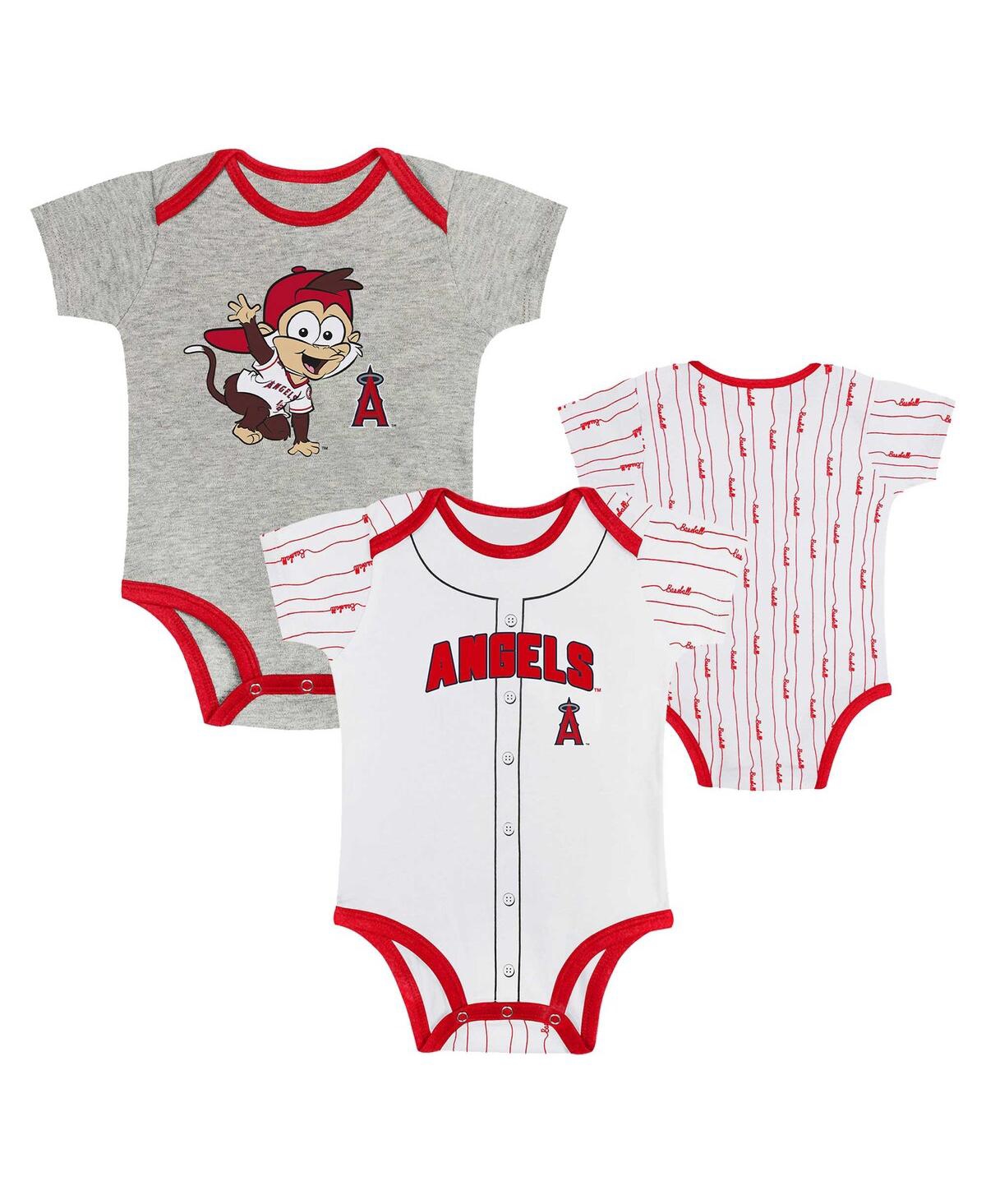 Outerstuff Baby Boys And Girls Los Angeles Angels Play Ball 2-pack Bodysuit Set In Gray