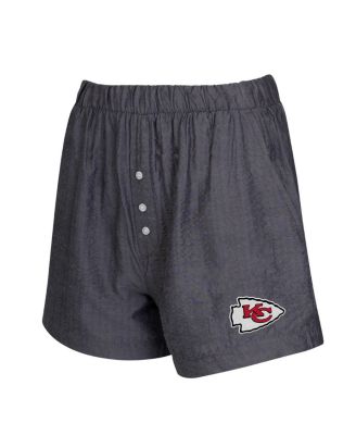 Women's 2-Pack Black Kansas City Chiefs Stripes and Solids Boxer Shorts Set