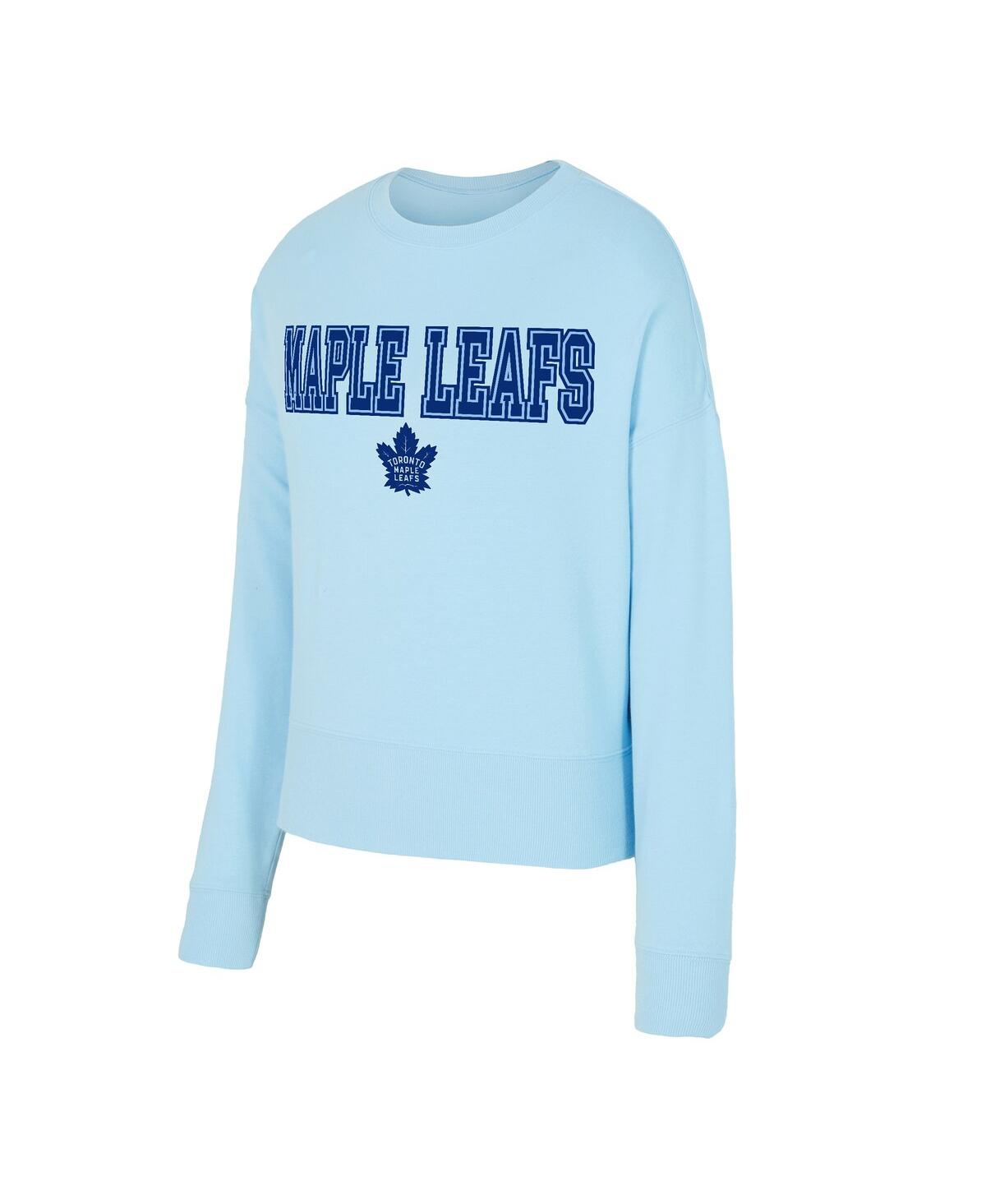 Concepts Sport Women's Light Blue Toronto Maple Leaf's Tonal Pullover Tri-blend Sweatshirt In Blue