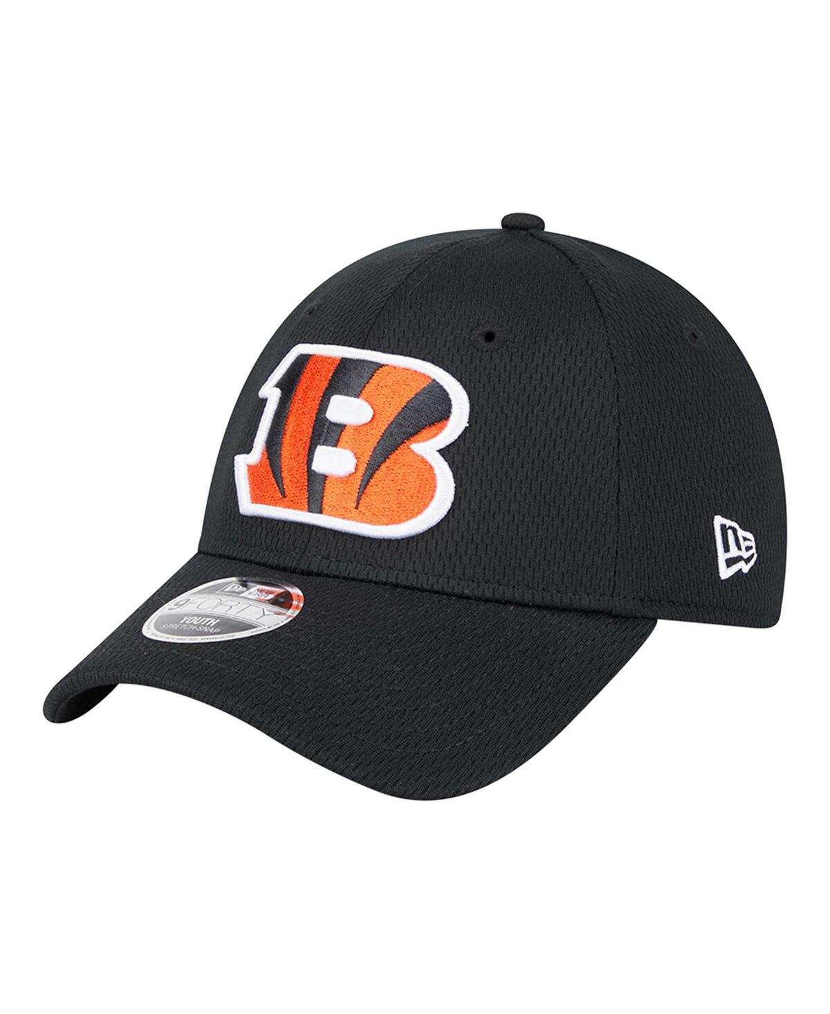 New Era Preschool Black Cincinnati Bengals Main 9forty Adjustable Hat In Black