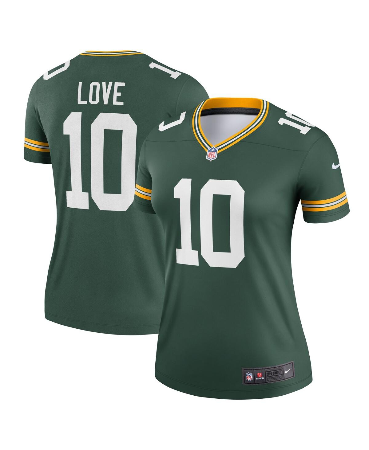 Nike Women's Jordan Love Green Bay Packers Legend Player Performance Top - Green