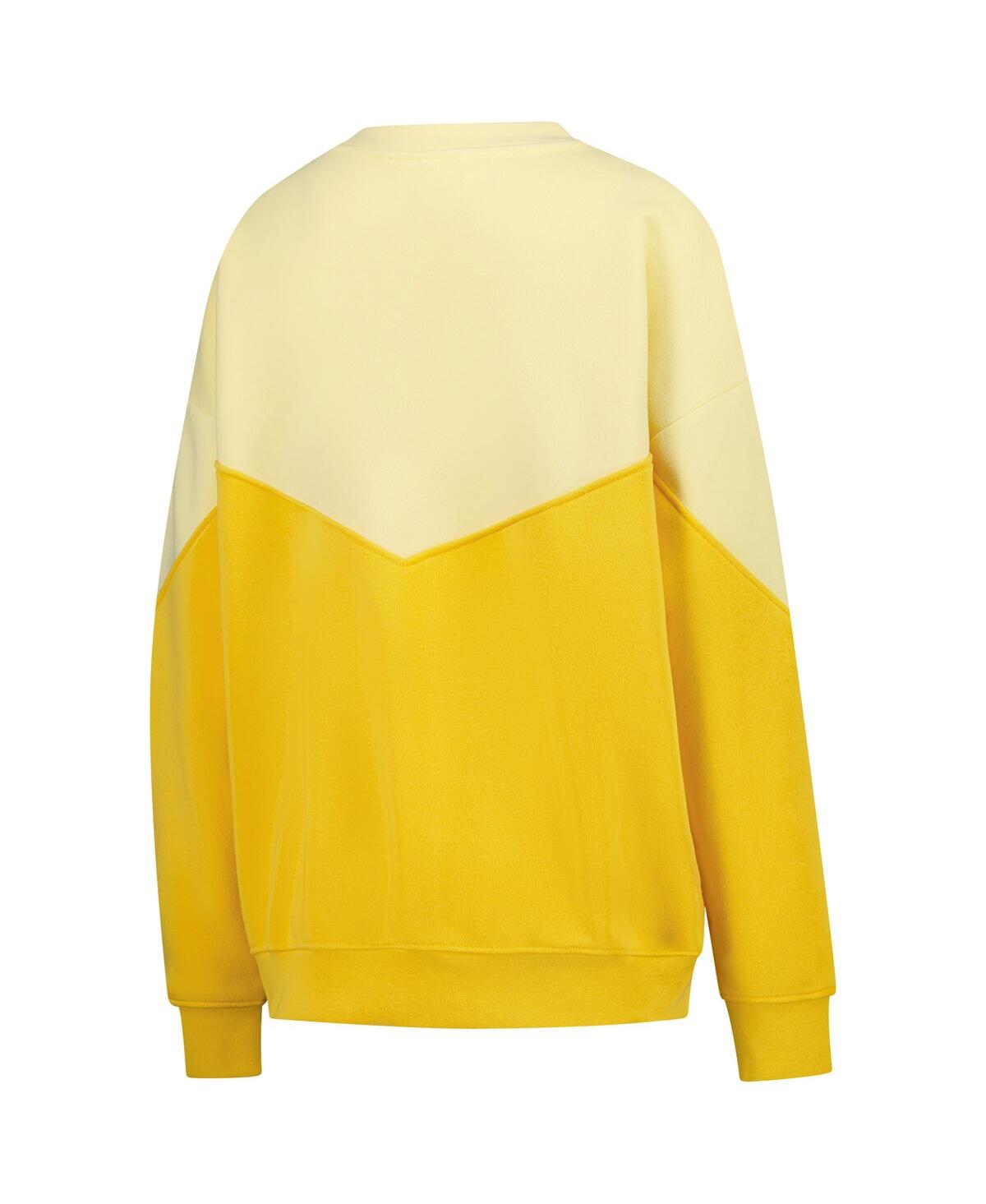 Zoozatz Yellow Michigan Wolverines Bestie Oversized Pullover Sweatshirt In Yellow