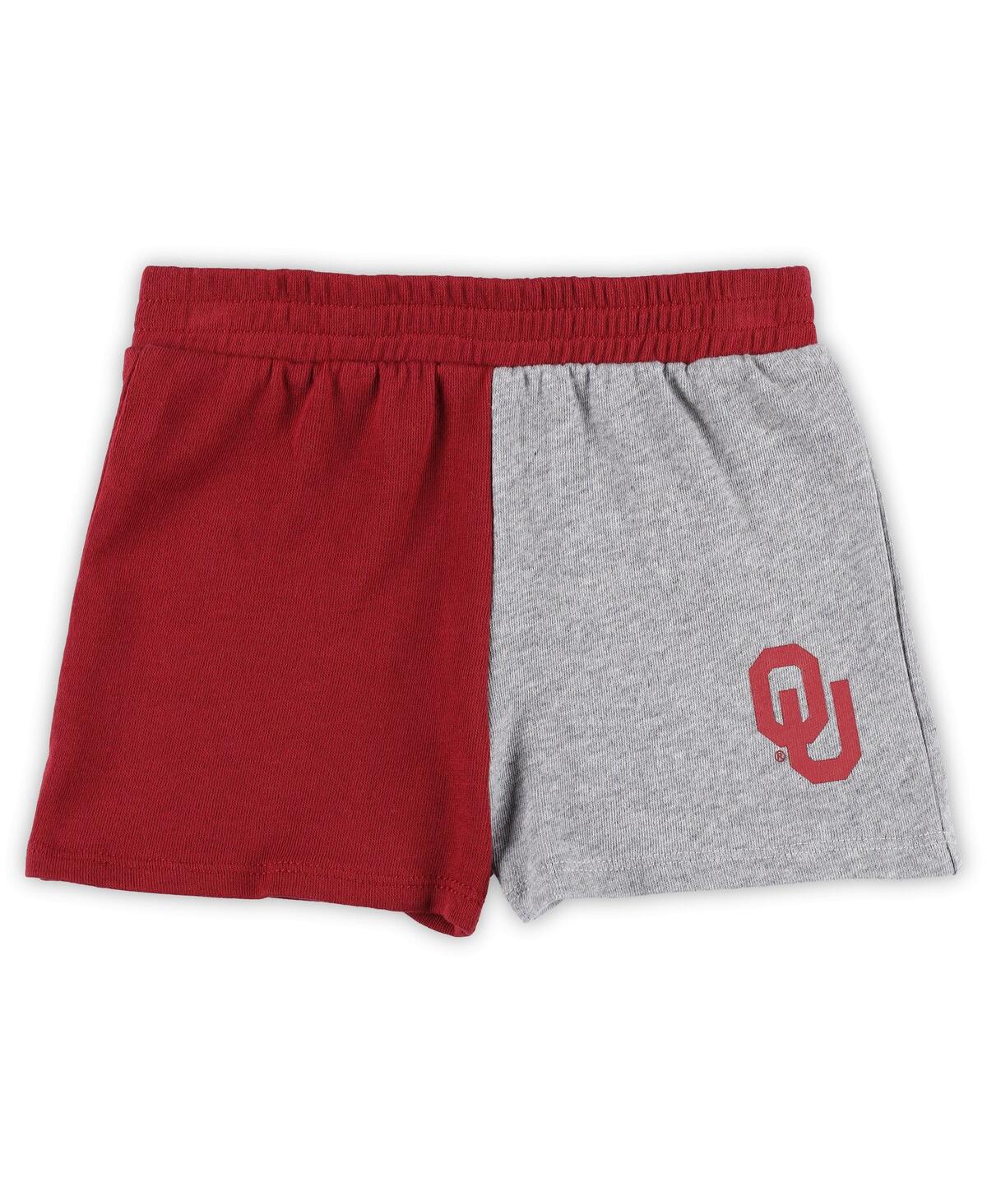 Outerstuff Toddler 2-piece Heather Gray Oklahoma Sooners Super Star T-shirt And Shorts Set In Red