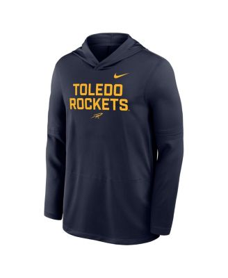 Men's Navy Toledo Rockets Sideline Dri-FIT Lightweight Hooded Sweatshirt