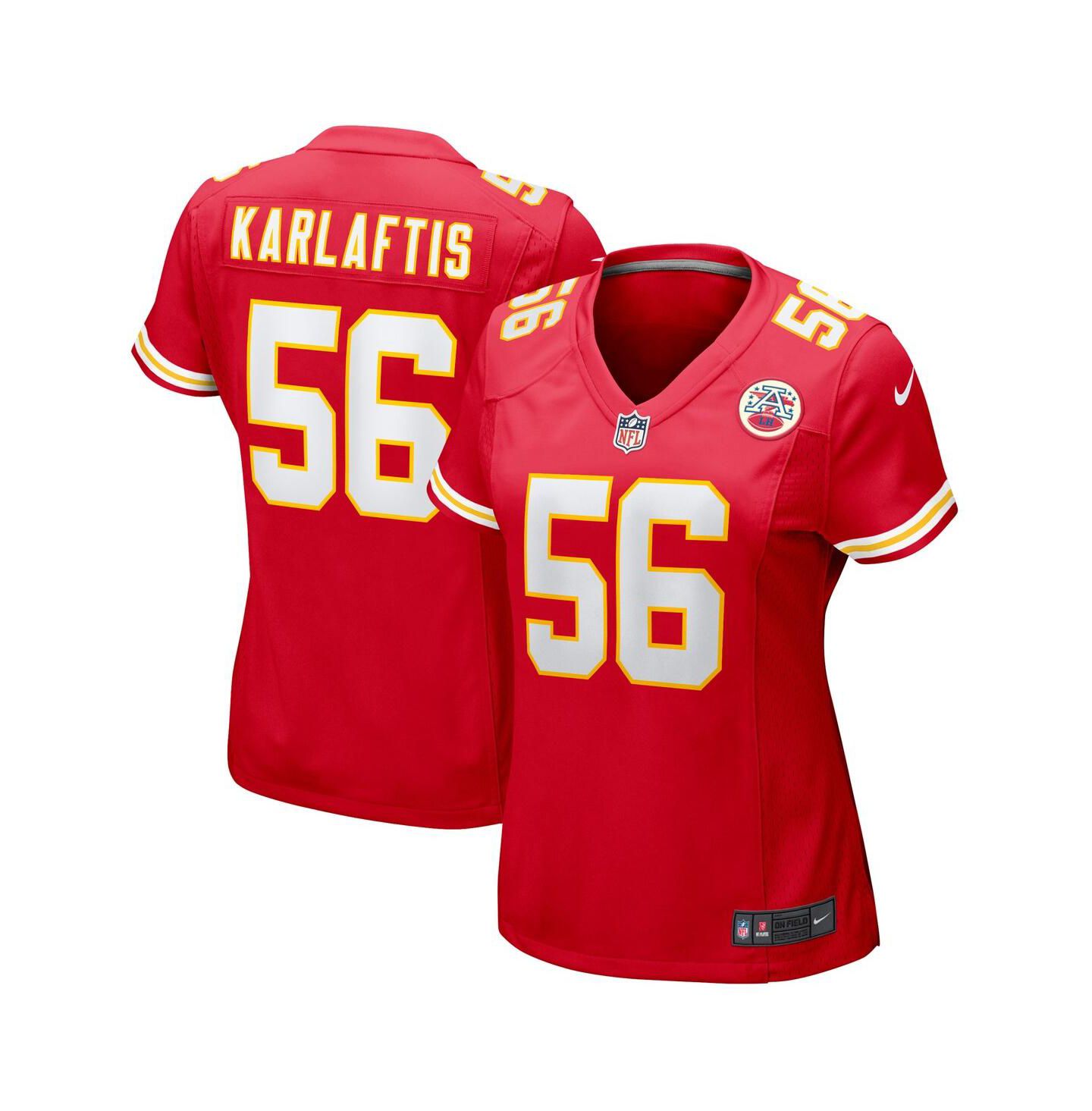 Женский топ Nike George Karlaftis Red Kansas City Chiefs Game Player Jersey — фото 1