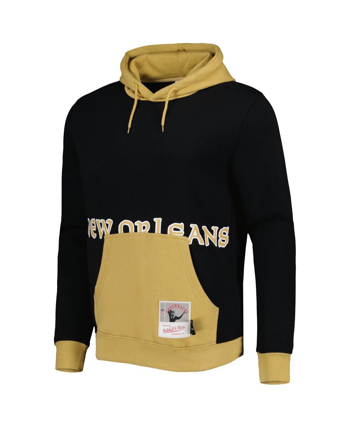 Mitchell & Ness Men's Black New Orleans Saints Big Face 5.0 Pullover Hoodie In Black