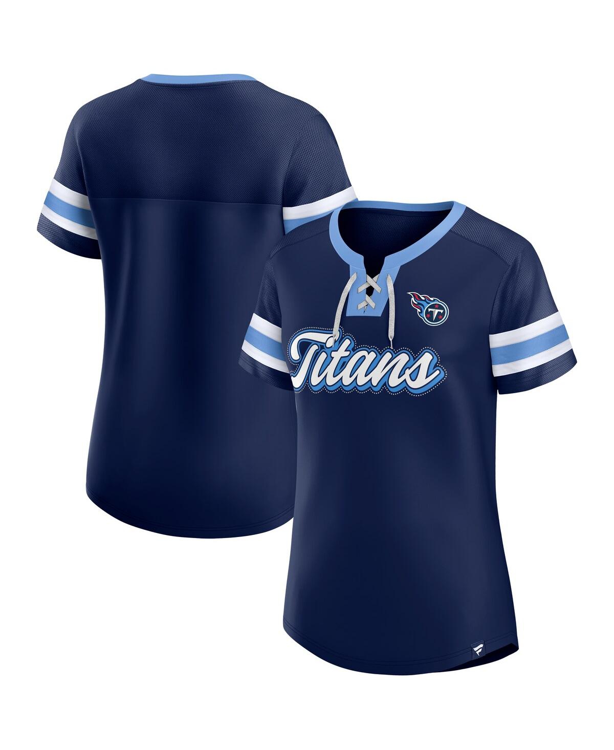 Fanatics Branded Navy Tennessee Titans Original State Lace-up T-shirt In Blue