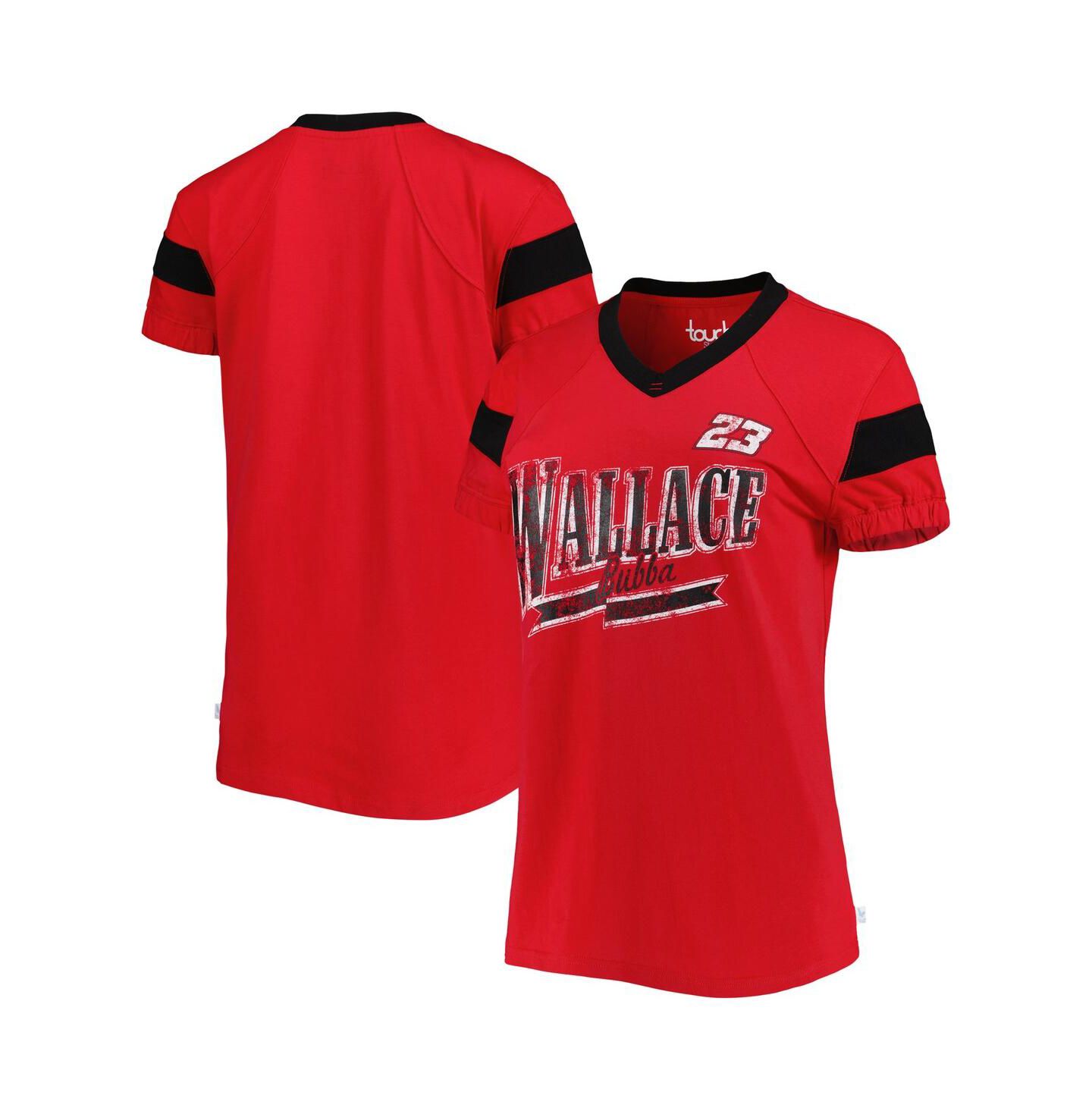 Женская футболка Touch Red Bubba Wallace Pre-Game V-Neck — фото 1