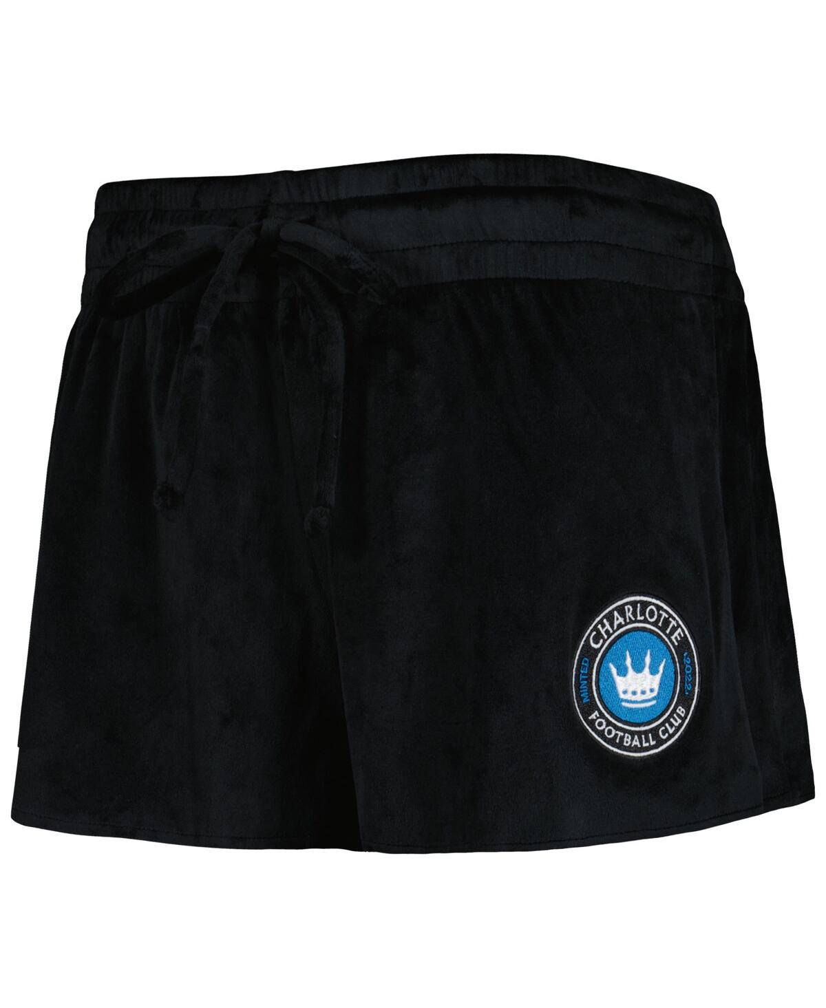 Concepts Sport Women's 2-piece Black Charlotte Fc Intermission Top And Shorts Sleep Set In Black